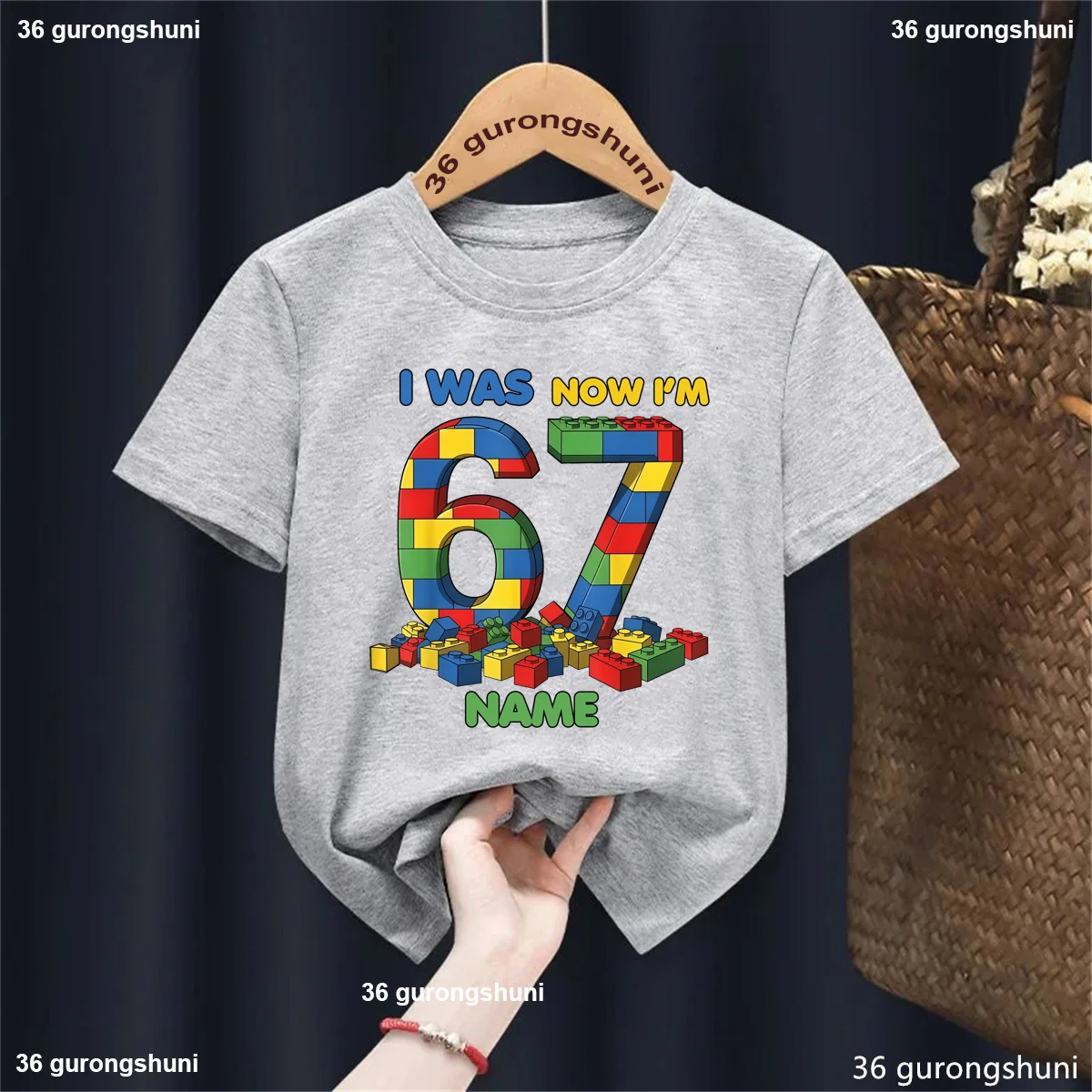Camiseta cumpleaños nombre personalizado bloques construcción - imagen 5