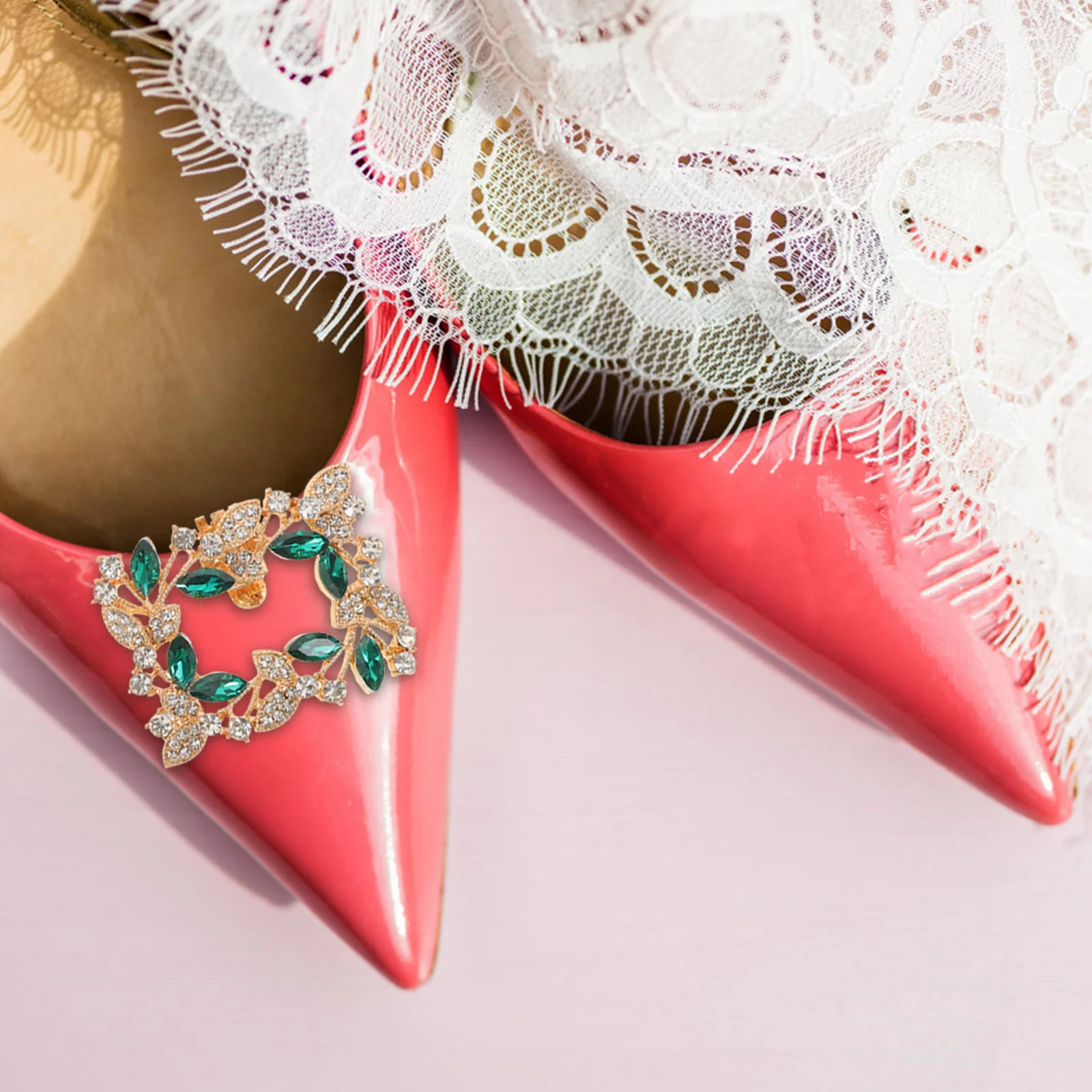 1 par de Clips para zapatos con diamantes de imitación, hebillas llenas de diamantes de 2,3x1,8 pulgadas para boda, tacones altos, sandalias, adornos de zapatos brillantes para mujer - imagen 3