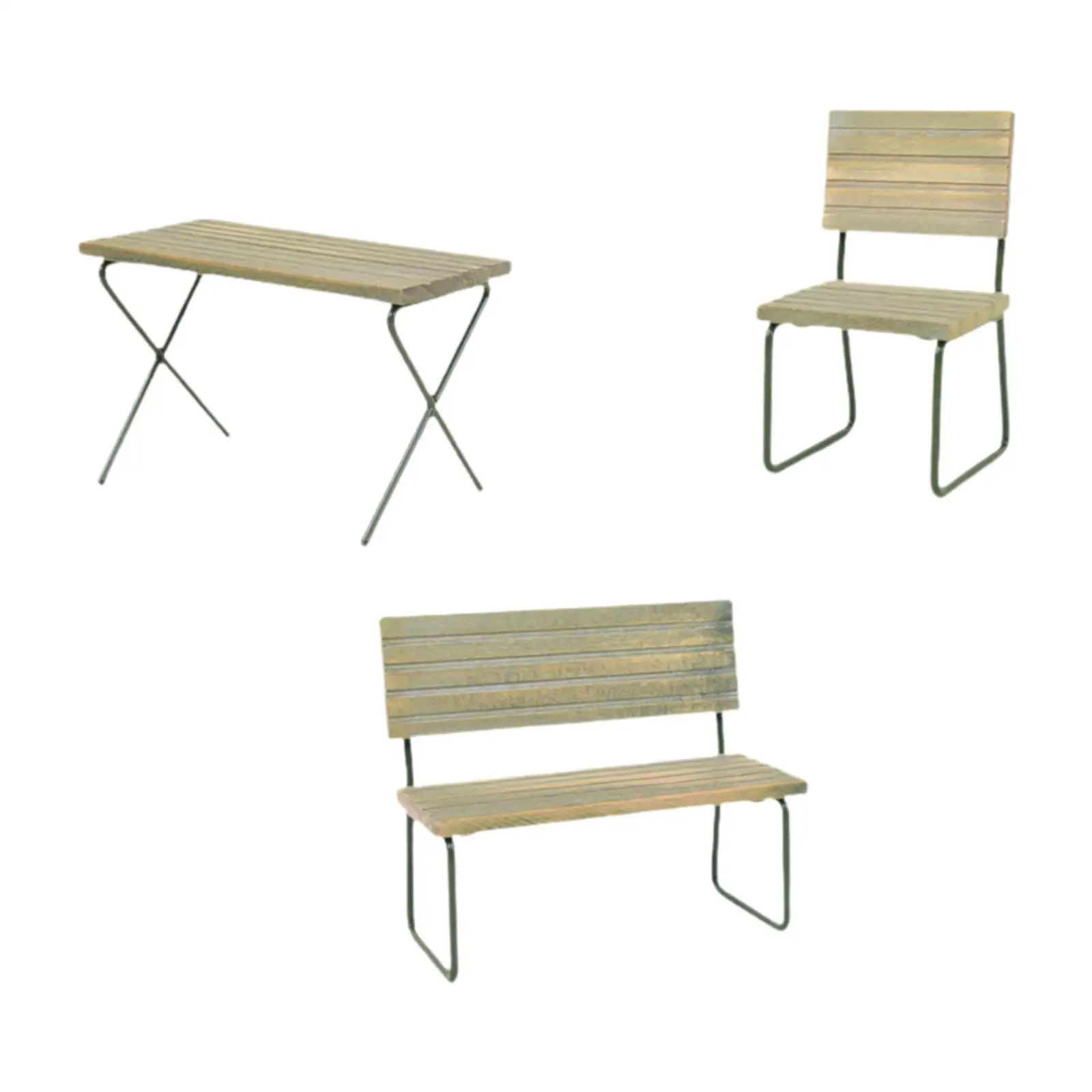 1:12 Dollhouse Table Chairs Scenes Outdoor Toy Set Outdoor Miniature Play Set for Holiday Gifts Ornament Scene Decor Children