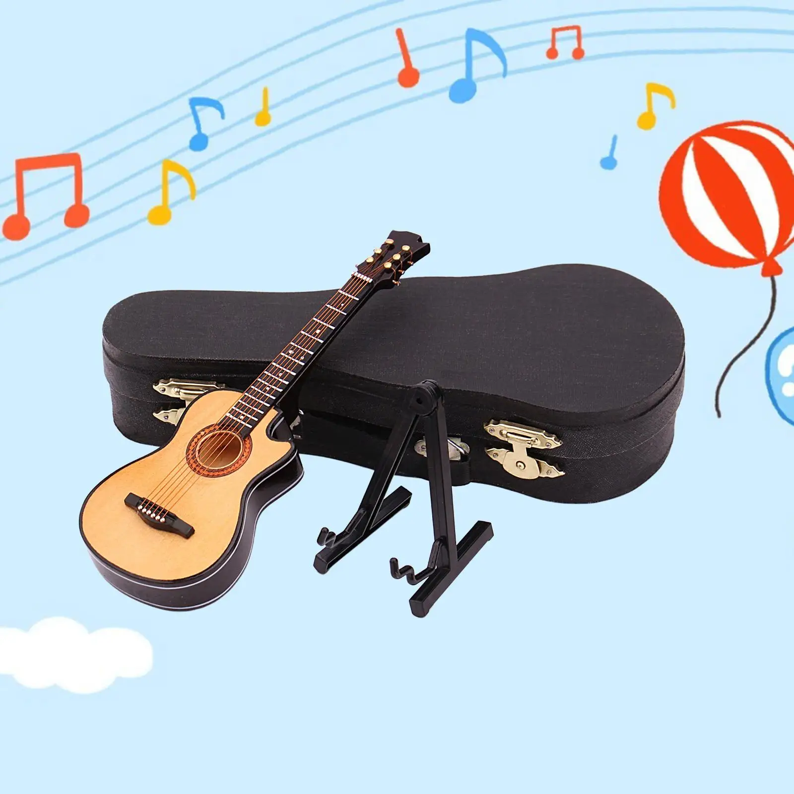 Classical Guitar with Stand And Case Music Birthday Gifts 1/12 Musical Instrument for Furnishing