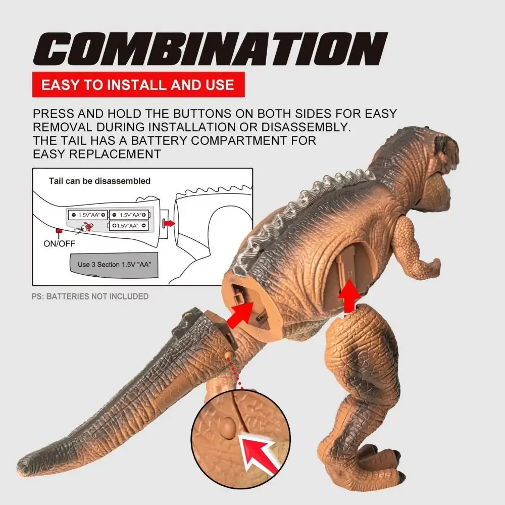 Dinosaurio T-Rex RC de control remoto – Juguete interactivo para niños - imagen 4