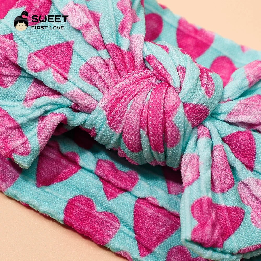 Diadema para niña con estampado, nuevo lazo para el pelo de princesa, bandas para bebé, tocado elástico de nailon suave para recién nacido, accesorios para el cabello para niños - imagen 4