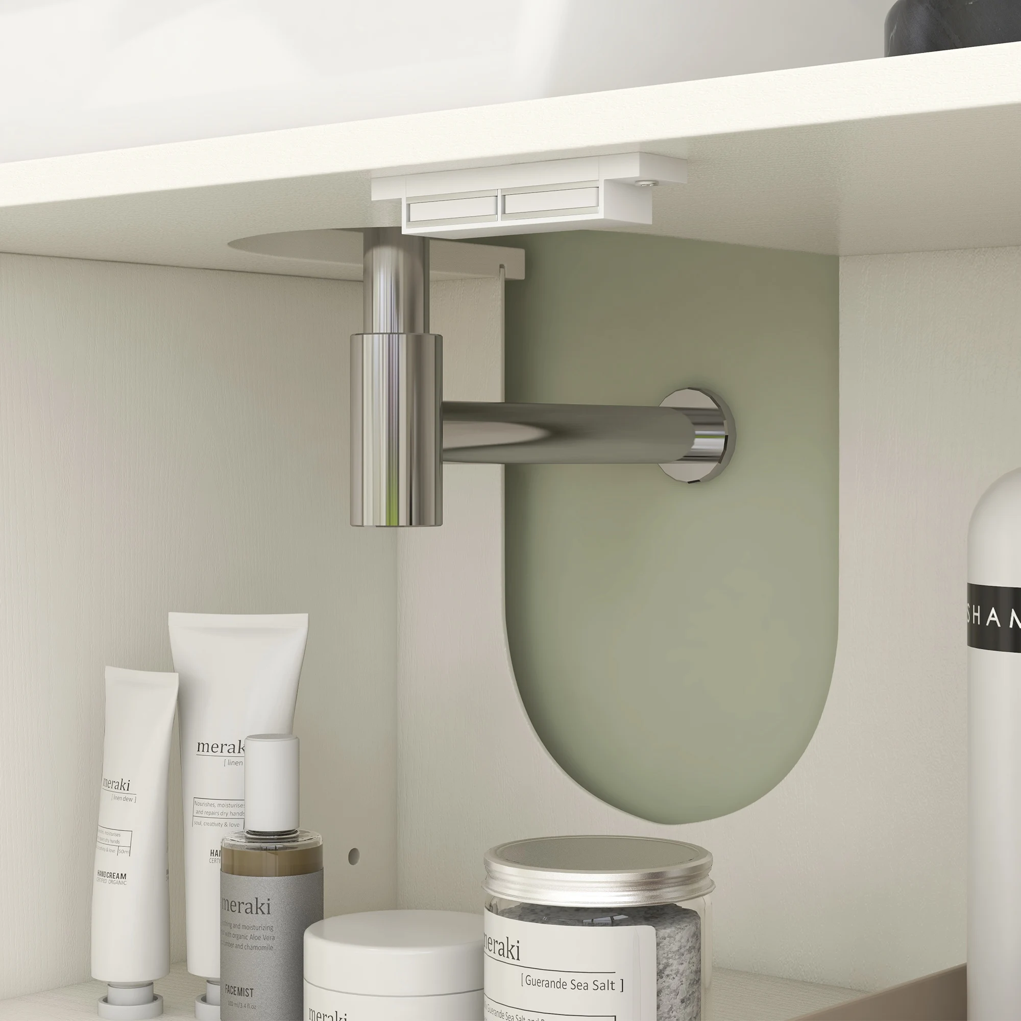 HOMCOM Mueble bajo Lavabo Mueble de Lavabo con Pie Mueble de Baño Moderno con 2 Puertas y Estantes Ajustables 90x30x63 cm Crema - imagen 5