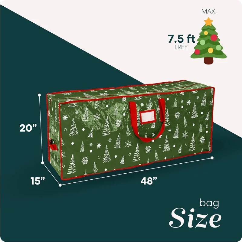 Bolsa de almacenamiento para árbol de Navidad, almacena árbol de vacaciones de Navidad Artificial de 7,5 pies, Material duradero e impermeable, bolsa con cremallera, asas de transporte - imagen 2