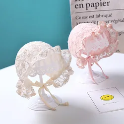 Sombrerito de encaje para bebé niña – Estilo princesa playero