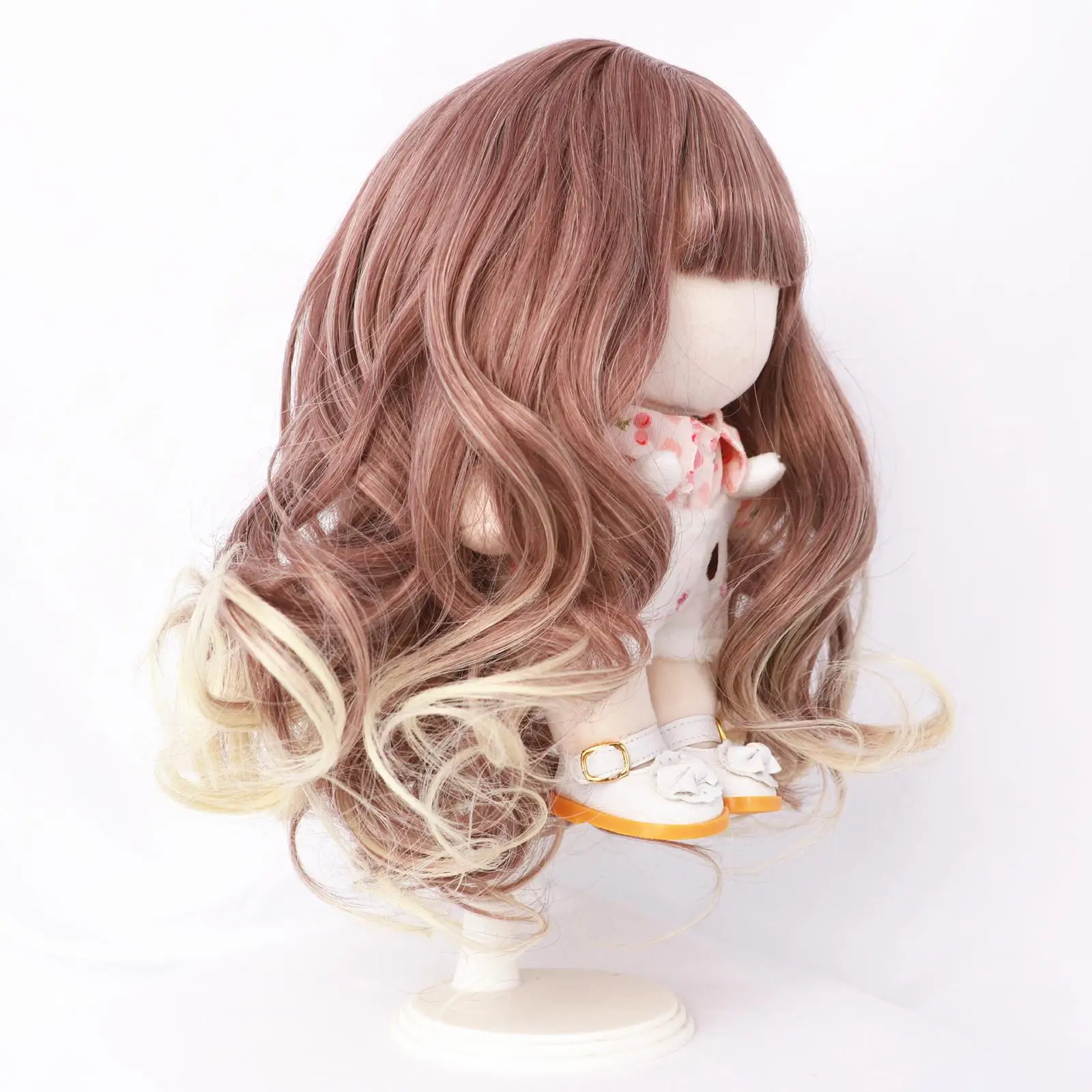 20cm Cotton Doll Wig for Doll Making Sturdy Fashion Heat Resistance Fiber DIY Crafts Art Supplies Curly Hair Girl Birthday Gift