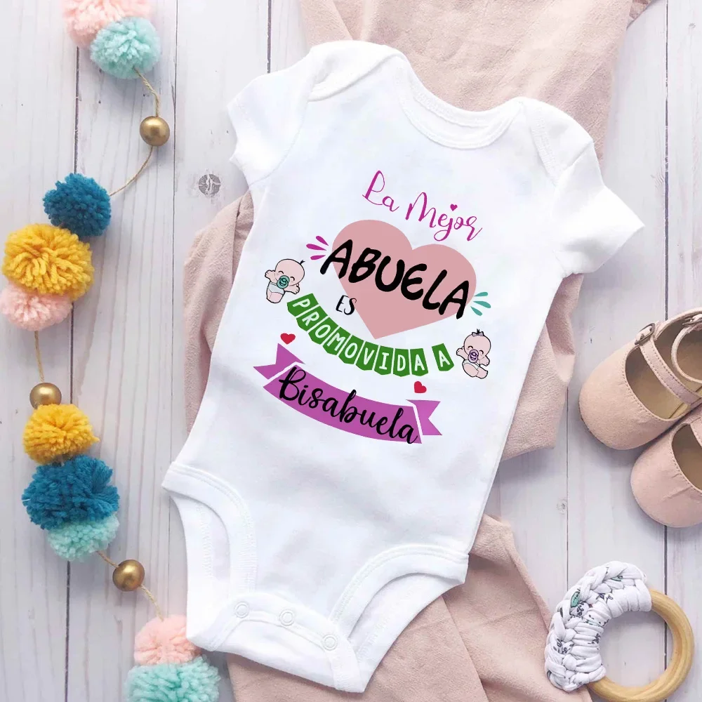 La mejor abuela se promesa a la gran avena, pelele para bebé, ropa de anuncio de embarazo, mono de manga corta para recién nacido