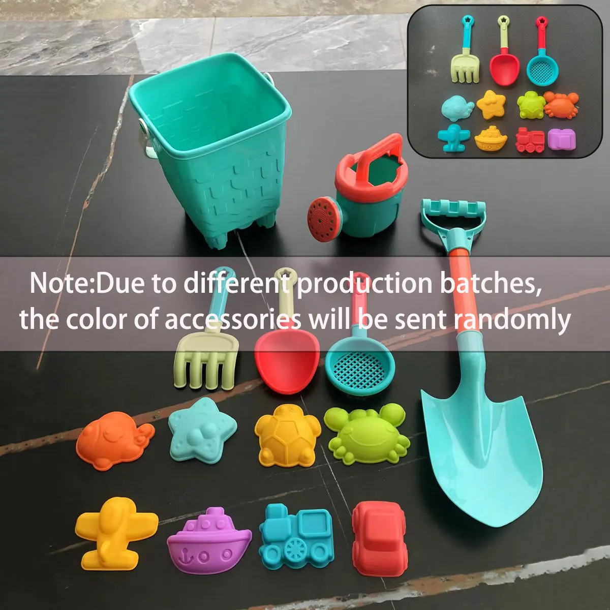 Niños 10/14/16 Uds juguetes de playa verano al aire libre juego de arena cubo botella pala niños juego de agua herramienta de nieve de invierno regalo color al azar - imagen 3