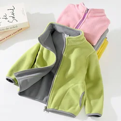 Abrigo infantil de invierno lana cálido con cremallera para otoño