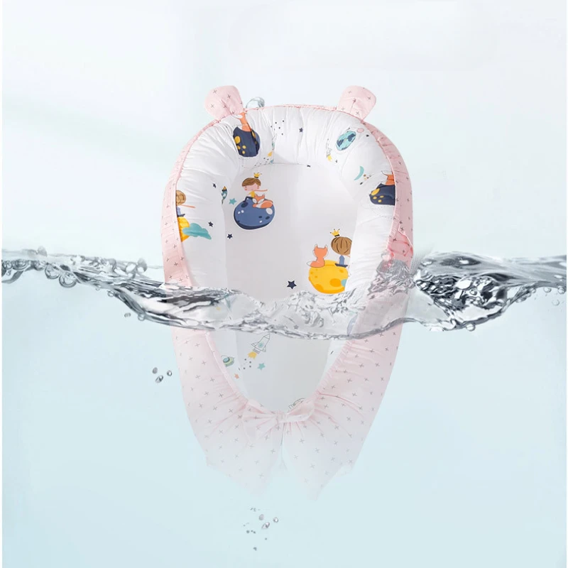 Cama nido de bebé con almohada, cuna portátil de viaje, cuna de algodón para recién nacido, cuna parachoques, 85x50cm - imagen 2