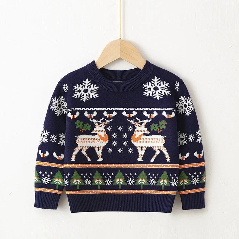 Jersey de Navidad infantil cálido de manga larga con capucha - imagen 3