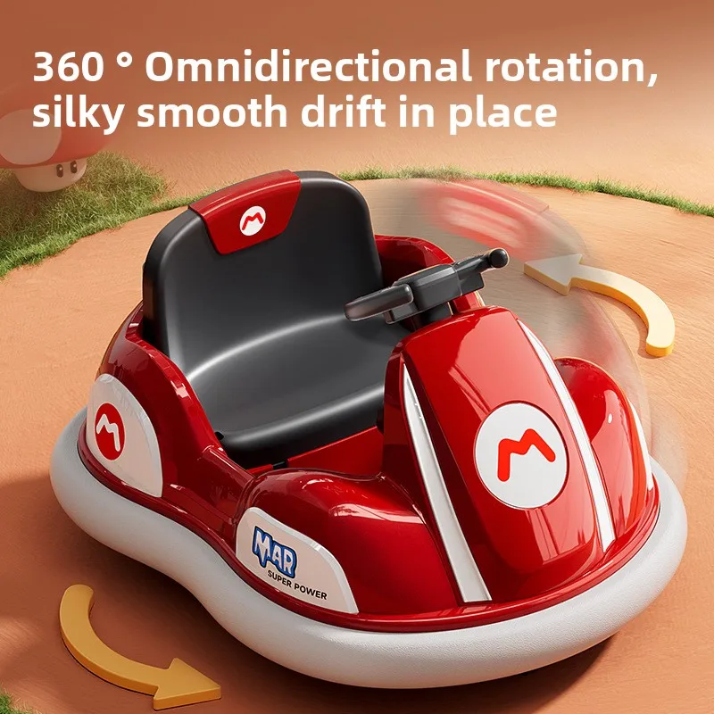 Nuevos coches de choque eléctricos para bebés de 1 a 6 años, coche de deriva para niños, coche de cuatro ruedas, andador para bebés con rotación de 360 grados y música