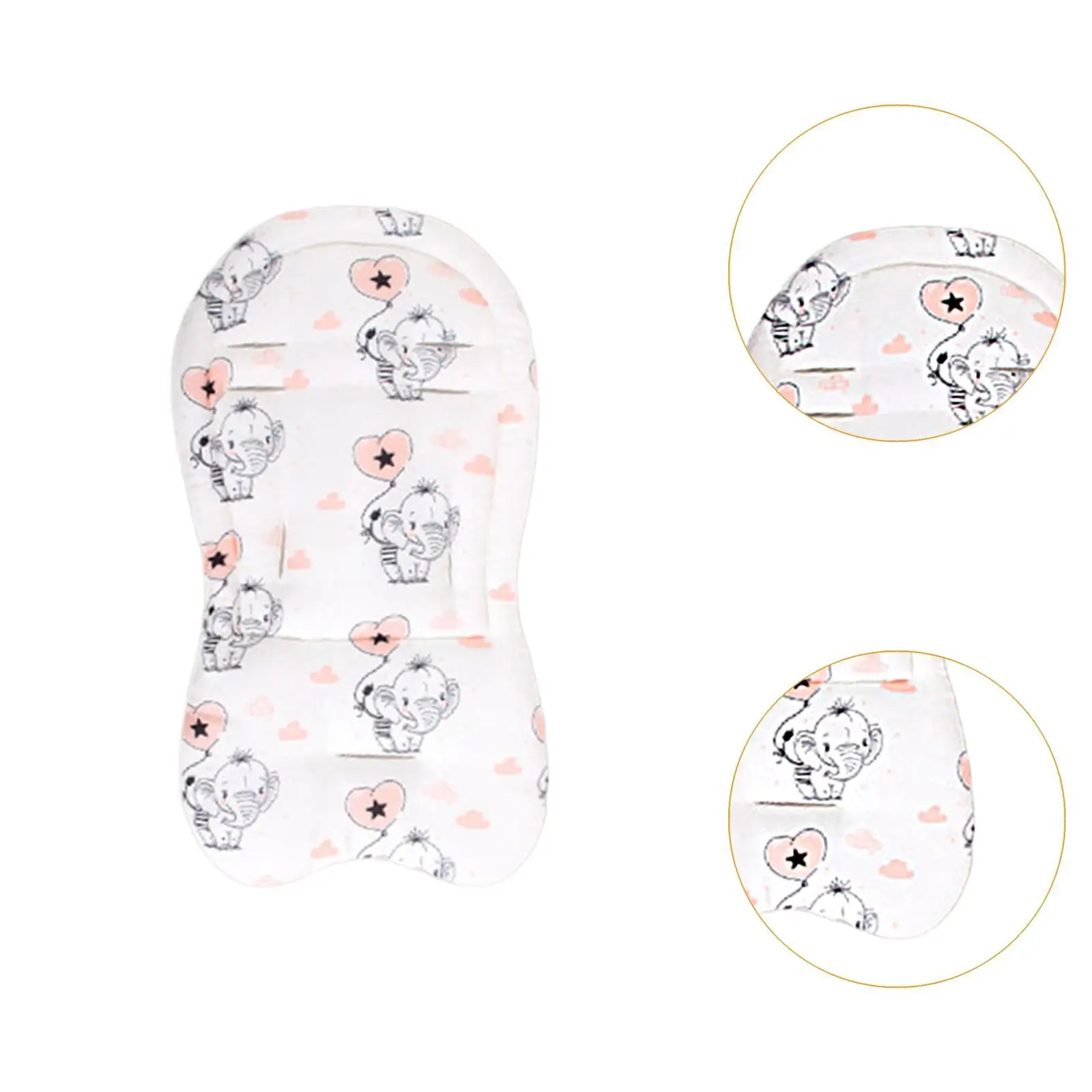 Infants Car Seats Insert Baby Stroller Cushion Breathable Cute Pattern Soft High Chair Pad Head Body Supports for Bouncer Baby