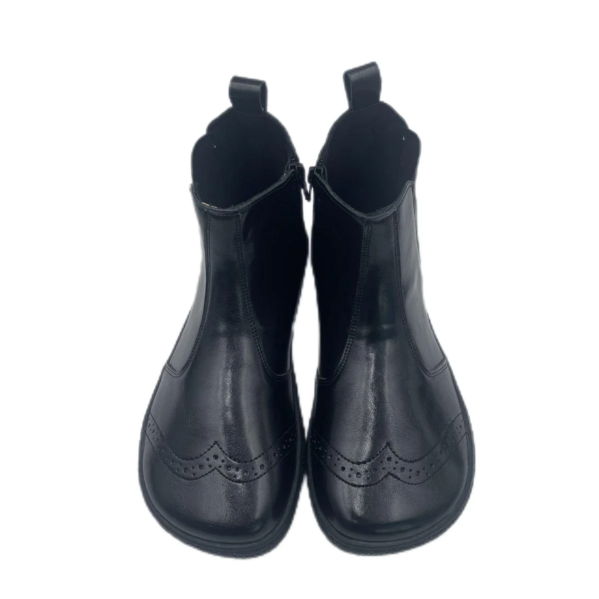 Tipsietoes Chelsea botas de cuero genuino de otoño descalzas con forro de cuero en el interior de las mujeres caja de dedos más ancha suela de caída suave cero - imagen 2