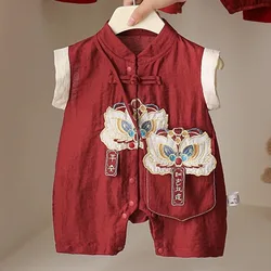 Mono sin mangas bordado para bebé niña – Conjunto verano