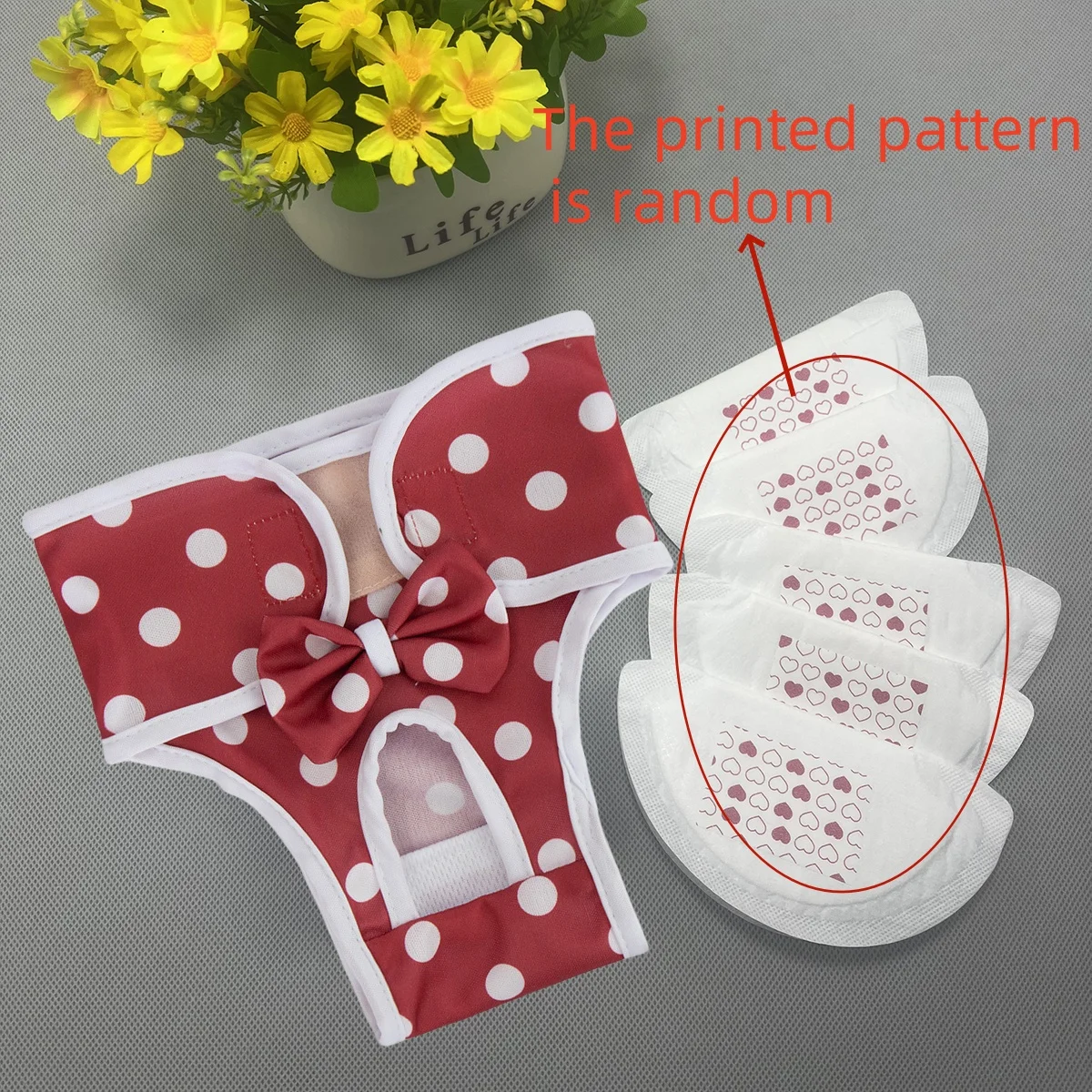 Pañales reutilizables lavables para el período del perro femenino, pañales para cachorros, 1 Uds. De ropa interior y 5 uds. De almohadillas para el período - imagen 2