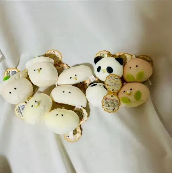 Juguete de peluche de chill Chinatown con ojos redondos, Mugyunui Petit mascot BC 4,5 cm, panda, melocotón, dumpling, alivio del estrés, colgante de bolsa de felpa - imagen 3