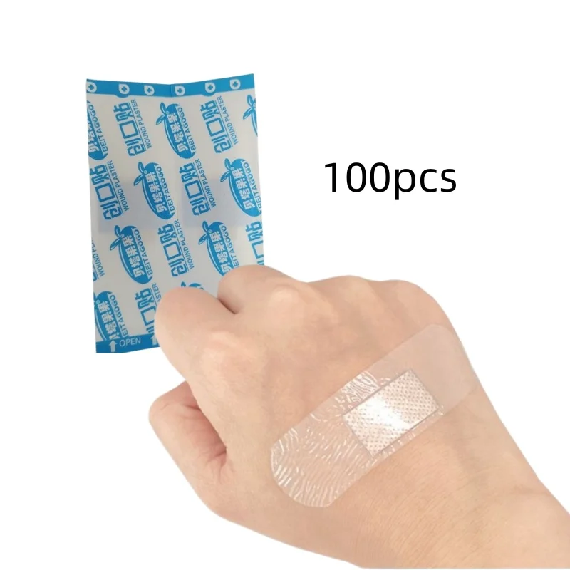 100 Uds PU transparente impermeable tirita adhesiva tiras médicas yeso para heridas para deportes baño protección primeros auxilios