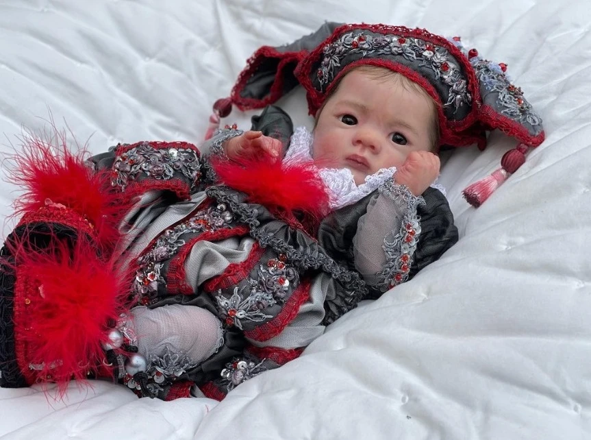 NPK-Kit de muñeca Reborn sin terminar, sin pintar, 19 pulgadas, alta cantidad, piezas de muñeca Jule DIY con cuerpo y ojos de tela