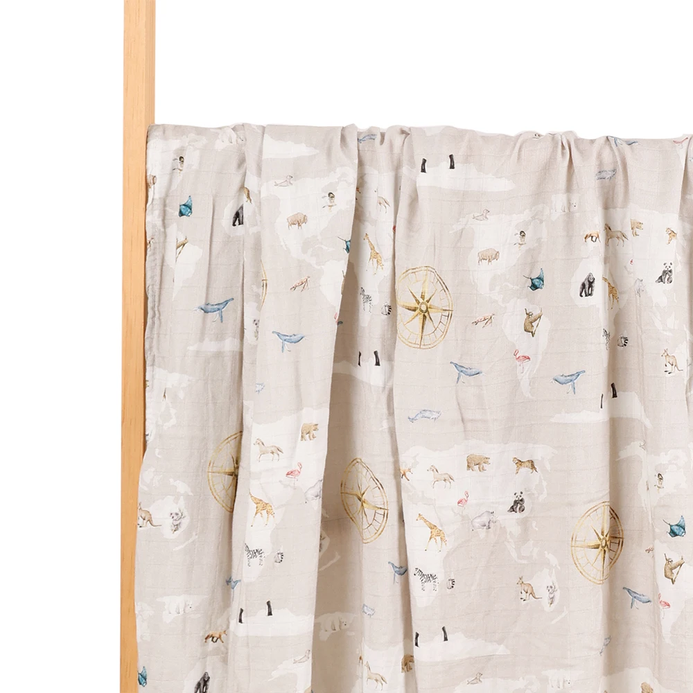 HappyFlute, nuevo, 110x120cm, bonito estampado Animal, manta de muselina súper agradable para la piel, envoltura para dormir, manta para bebé recién nacido - imagen 3