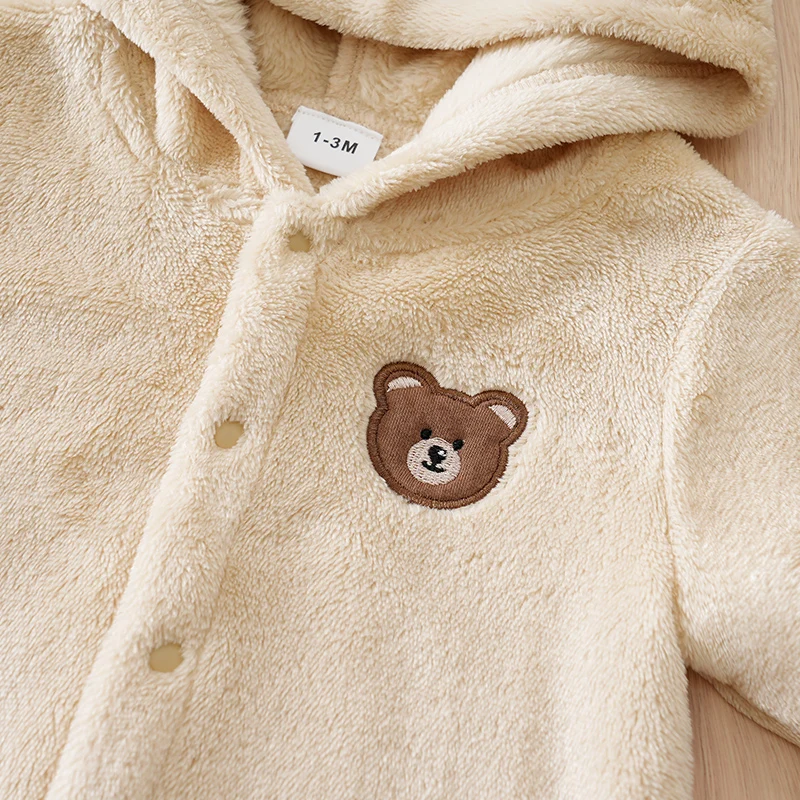 Pelele polar con capucha oso para bebé recién nacido - imagen 4