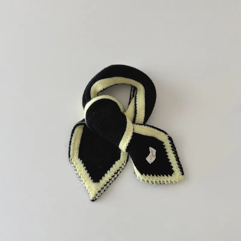 Bufanda para niños estilo Ins de moda de otoño/invierno: calentador de cuello cálido de punto a rayas, bufanda de moda para niños al por mayor para niños. - imagen 5