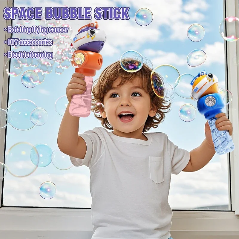 Máquina de burbujas eléctrica con luz y música – Juguete espacial para niños - imagen 2