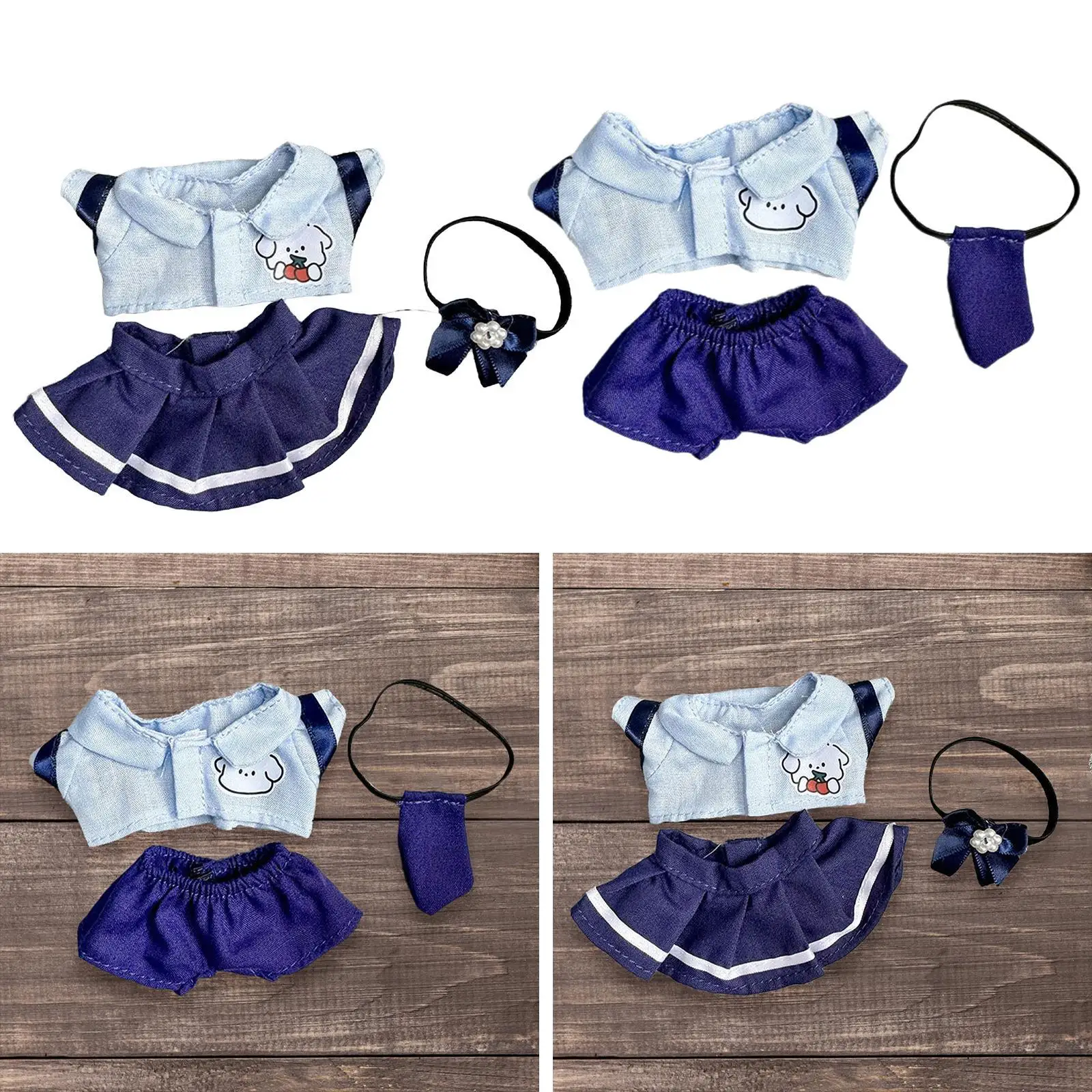 Doll Clothes Suit with Tie Soft DIY Doll Toy Coordination Hands on Doll Accessories Doll Outifits Doll Clothing for 17cm Doll