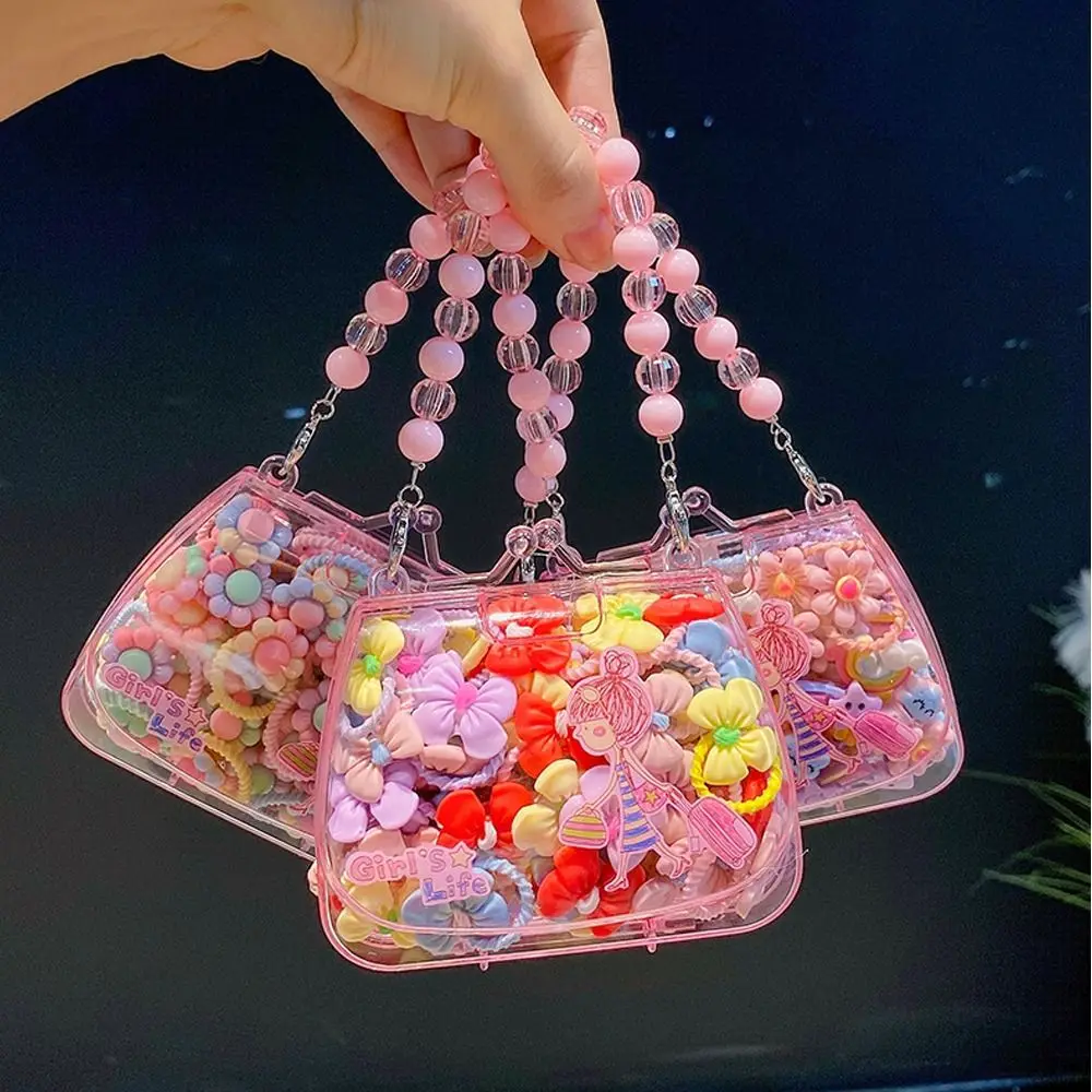 Lindas cuerdas para el cabello de dibujos animados, lazos para el cabello con lazo elástico alto y caja de mano que no daña el cabello, accesorios para el cabello para niños - imagen 3