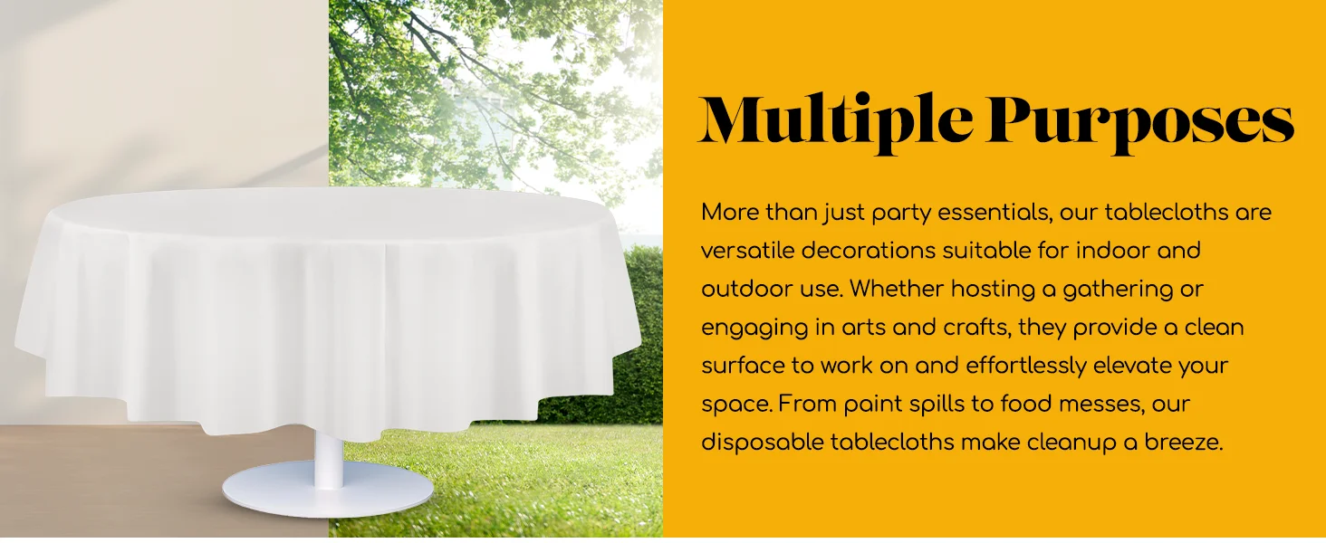 Grandipity Plastic Table Cloth White