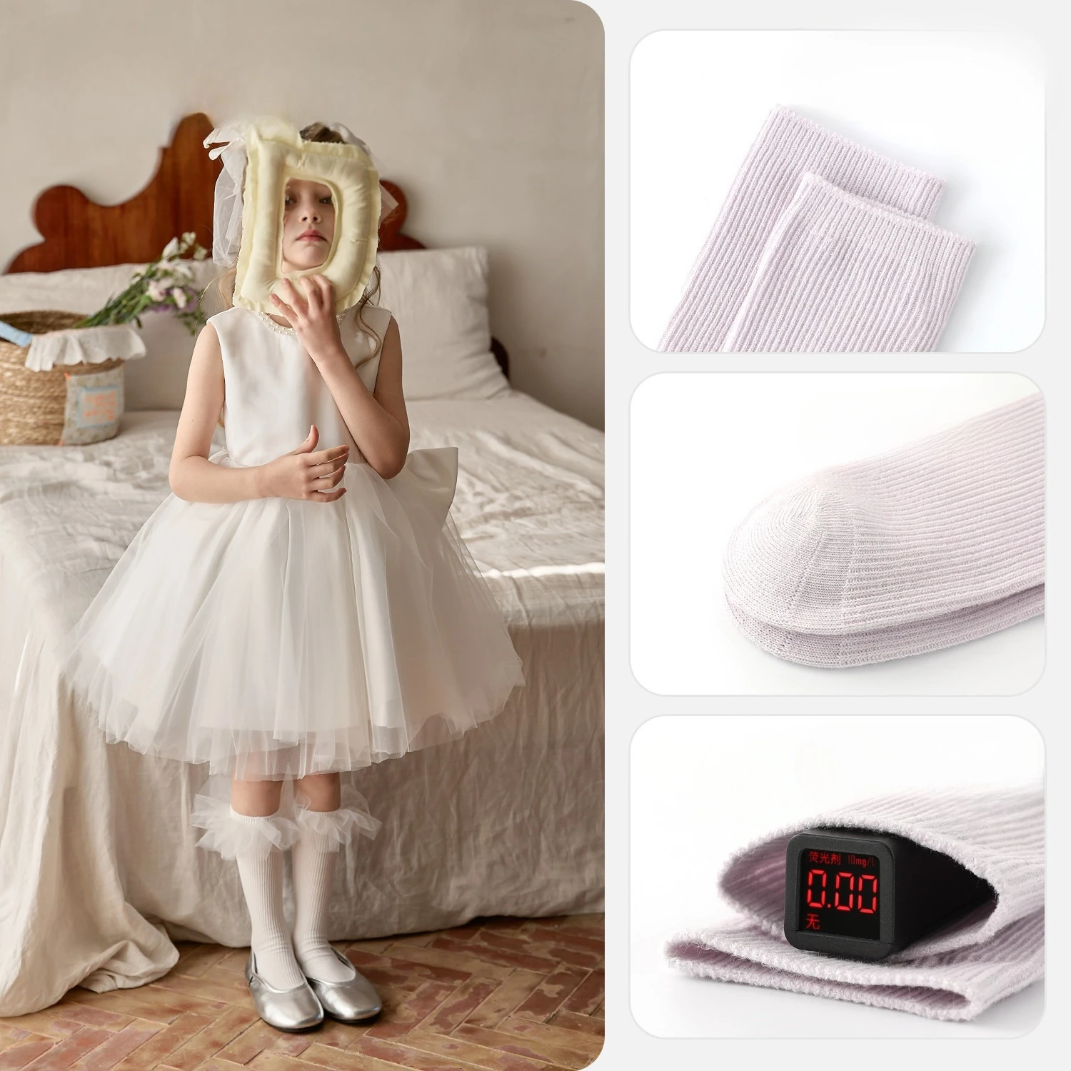 Calcetines con volantes de encaje para niñas estilo princesa, calcetines de algodón hasta la pantorrilla para bebés pequeños, primavera y verano, algodón suave, moda dulce, uso diario - imagen 3