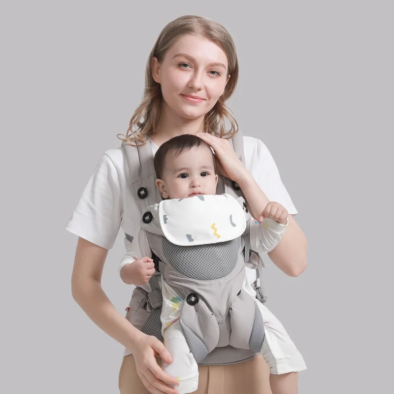 Portabebés ergonómico multifunción, mochila transpirable, portabebés, carrito para niños pequeños, tirantes envolventes, 360