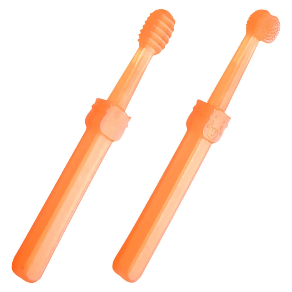 Juego de cepillos de dientes de silicona para bebé, cepillo de dedo suave, limpiador Oral infantil, limpiador de lengua para bebé recién nacido, cepillo de dientes para niño pequeño, 2 uds. - imagen 4