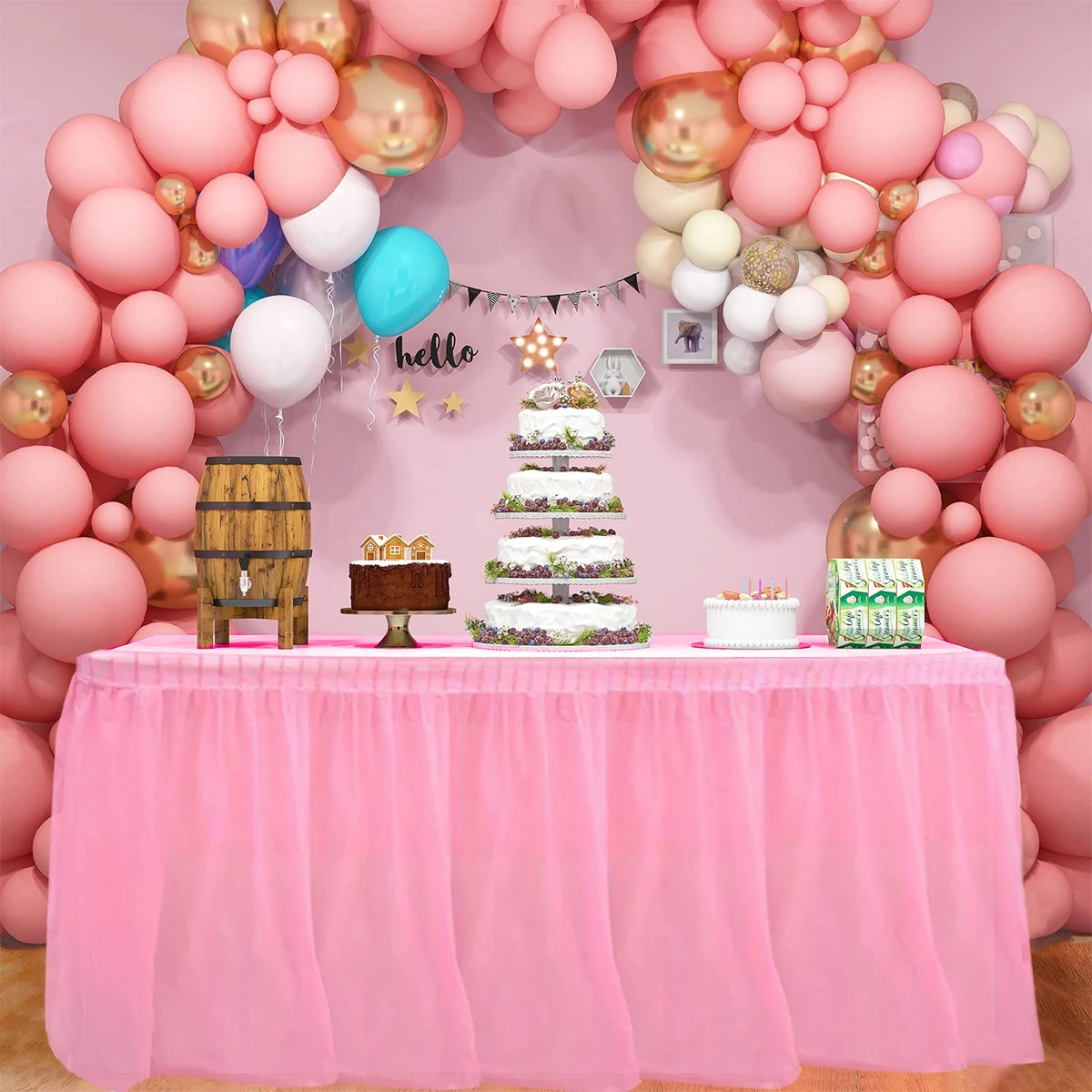 Falda de mesa desechable PEVA, impermeable, a prueba de aceite, cumpleaños, Baby Shower, fiesta, boda, decoraciones de mesa al aire libre, 2 uds. - imagen 2