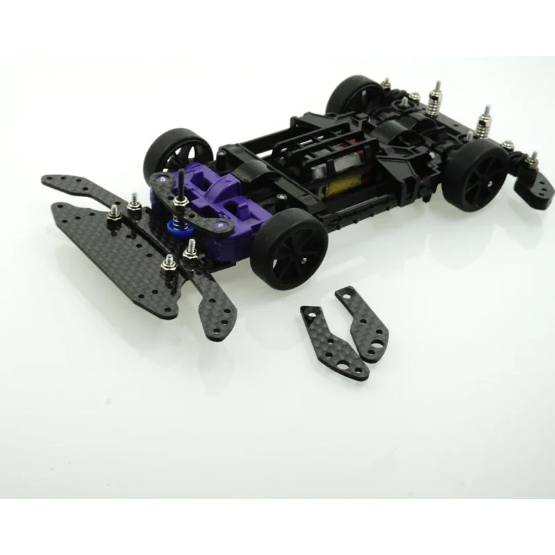 Mini 4wd karbon pivot seti salıncak balık araba parçaları MS şasi tam kaporta karbon arka tam fren geniş fren ayarı - imagen 4