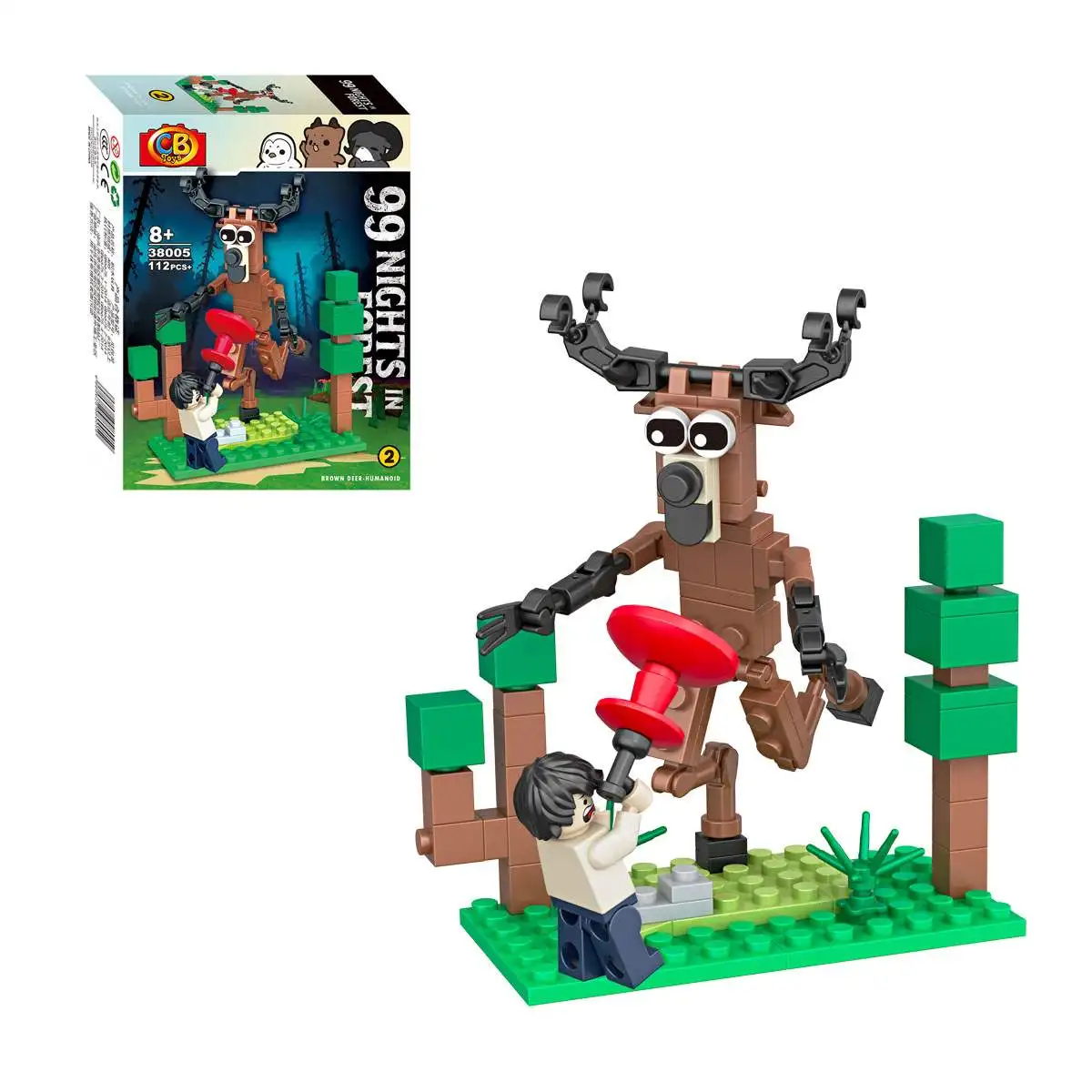 Bloques de construcción de madera con ciervos y búhos – Set infantil - imagen 4