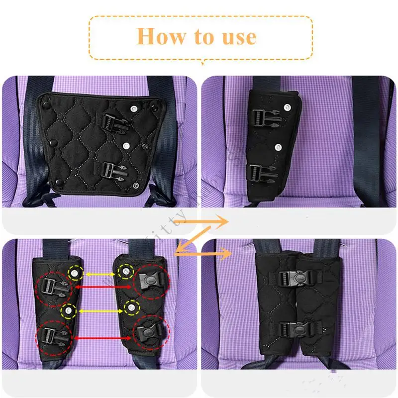 Clip para el pecho para asiento de coche de seguridad para bebé, protector antiescape, correa de asiento, Clips para el pecho, hebilla de seguridad auxiliar, posicionador de arnés, 1 par - imagen 4