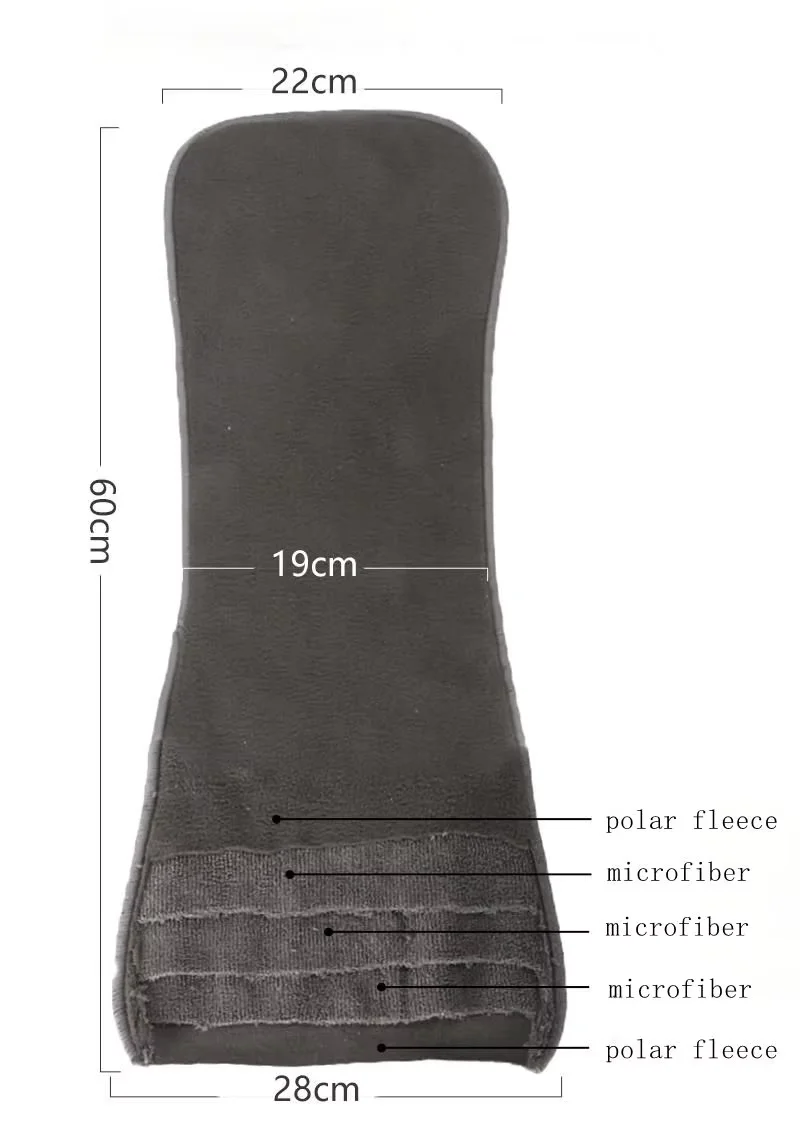 Inserto de pañal lavable bebé multicapa algodón forma hueso - imagen 3