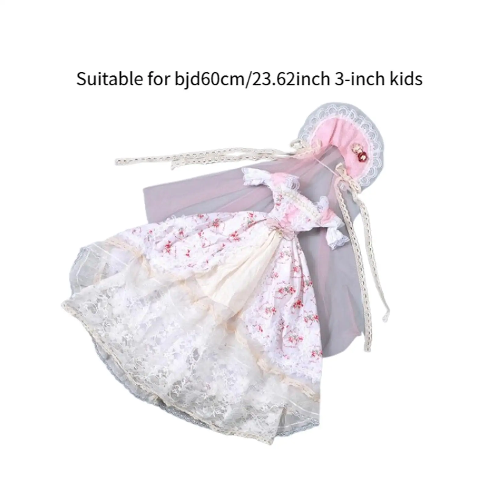 1/3 Doll Princess Dress Costume for Kids DIY Educational Dress Up for 23.62 Inch