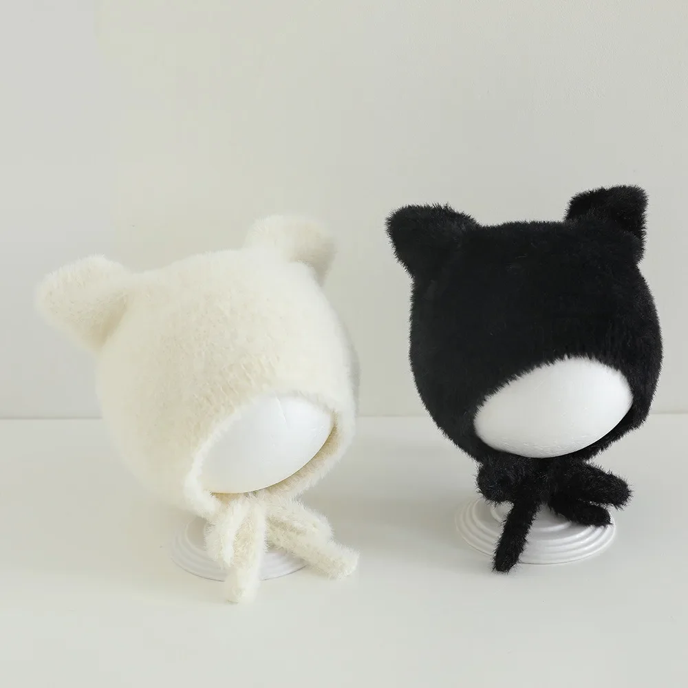 Gorro con protección para los oídos suave y cálido, gorros gruesos con bonitos dibujos para niños pequeños, gorros con orejeras de Color sólido, gorro para niños de 10 a 36 meses - imagen 5