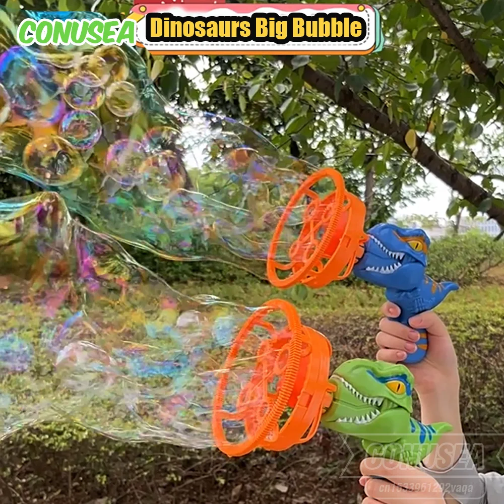 Pistola burbujas dinosaurio eléctrica - Juguete niños fiesta al aire libre - imagen 2