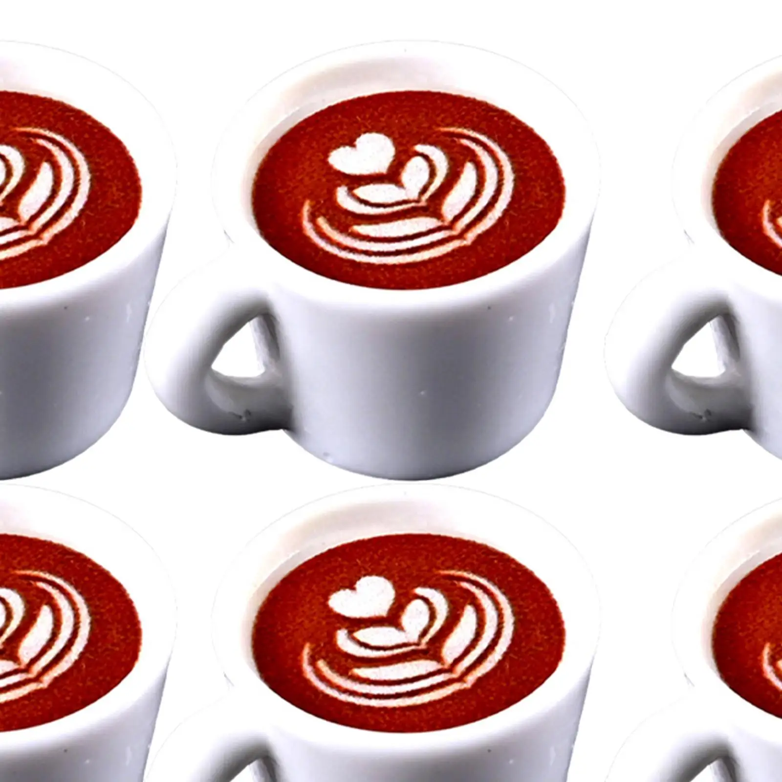 10x Dollhouse Coffee Simulated Latte Art DIY Food Toy Mini Kitchen Toy for Dining Room Kitchen Cafe Bar Dolls House Accessories