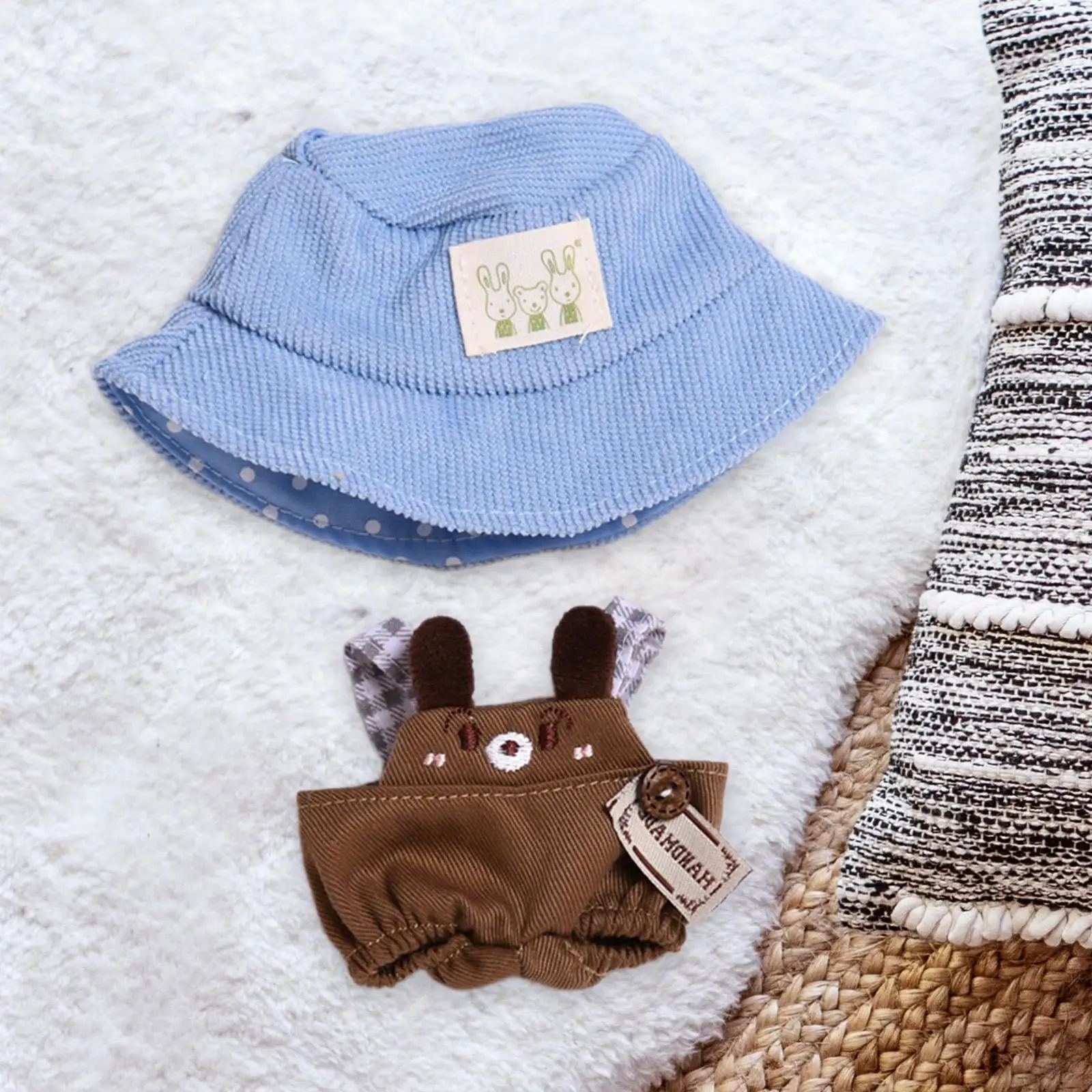 Plush Doll Clothes Handmade Pants and Hat for Gifts DIY Supplies Photo Props