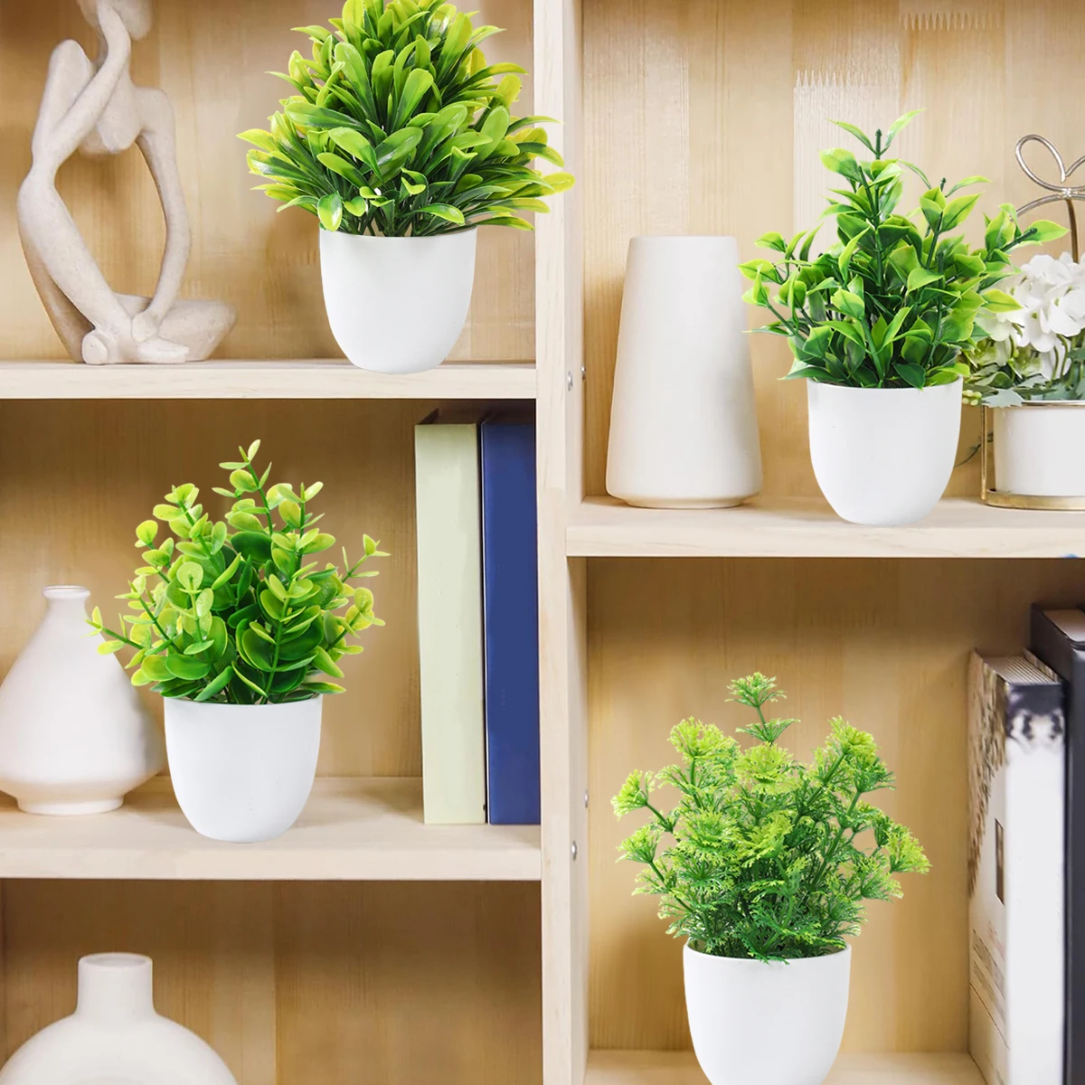 Planta falsa verde Artificial, flor de eucalipto, planta en maceta para interior, exterior, hogar, dormitorio, jardín, decoración, suministros para fiestas, 4 Uds. - imagen 3