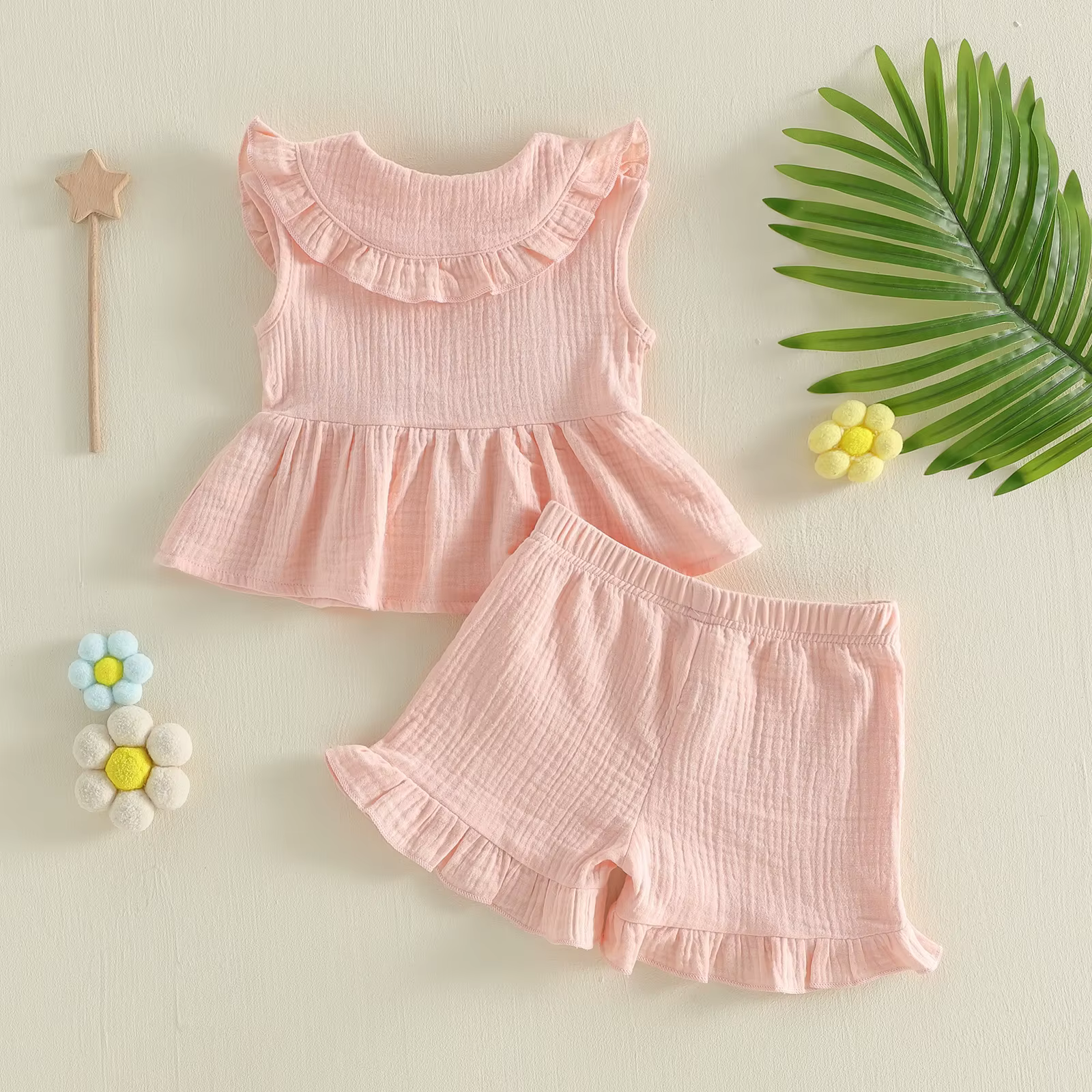 Conjunto bebé de verano – Top sin mangas y short - imagen 2