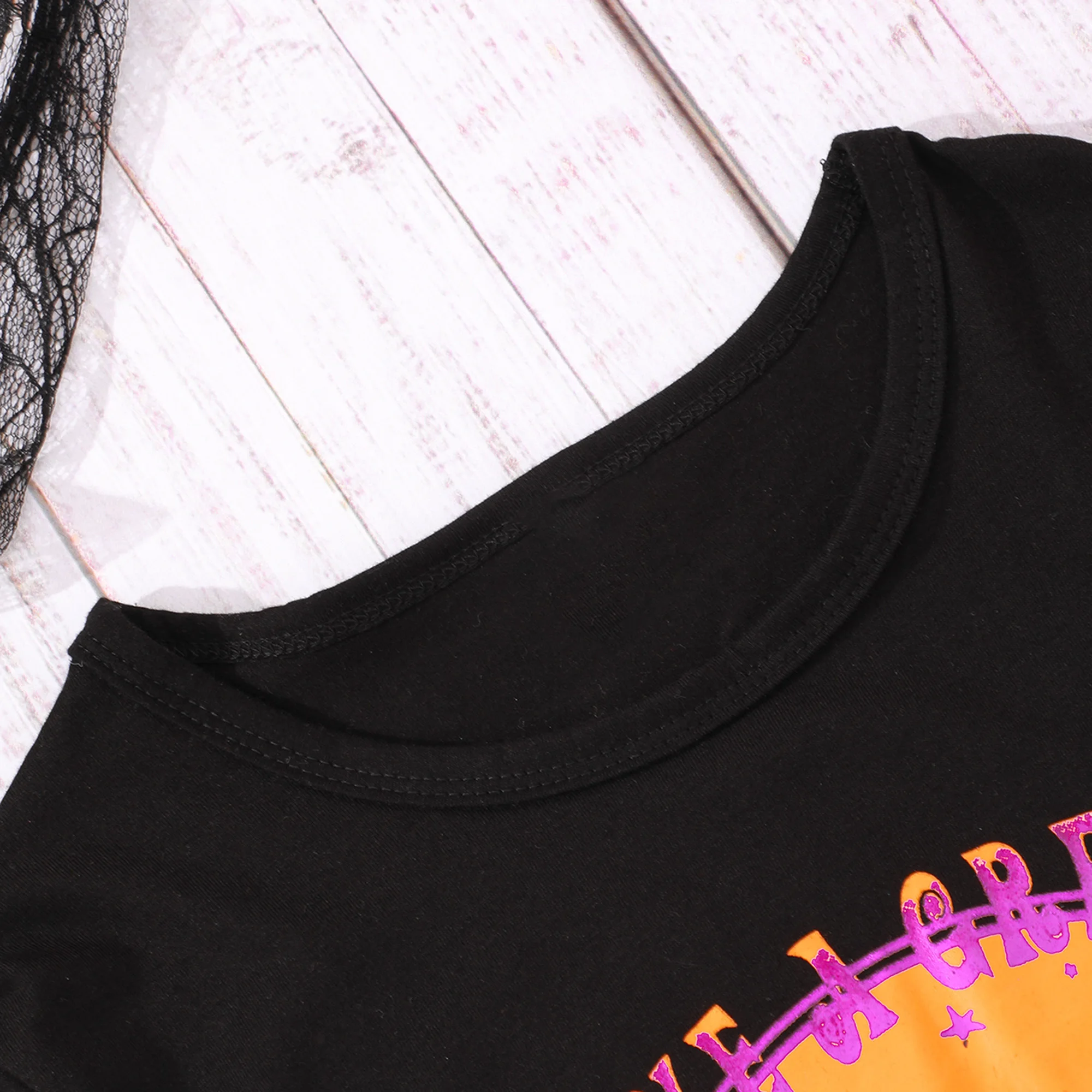 Camiseta de manga corta con marco de esqueleto divertido para niños, Tops de Halloween para niñas, ropa informal, fresco, ventilado, verano, nuevo - imagen 2