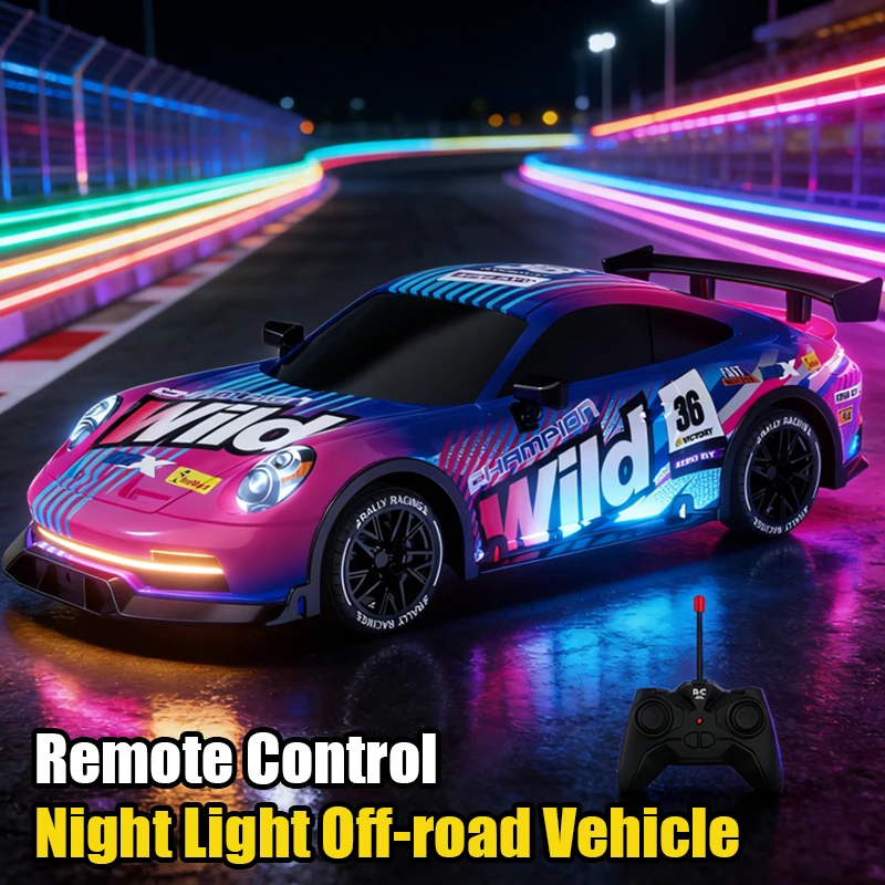 Coche RC infantil 1:18 todoterreno con luces nocturnas para niños - imagen 2