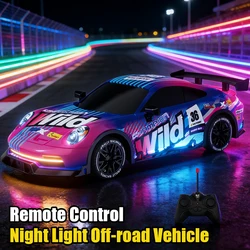 Coches RC 1/18 con vehículo de deriva ligera con luz nocturna, coche todoterreno, juguetes para niños, juguete de carreras con Control remoto para niños, regalo
