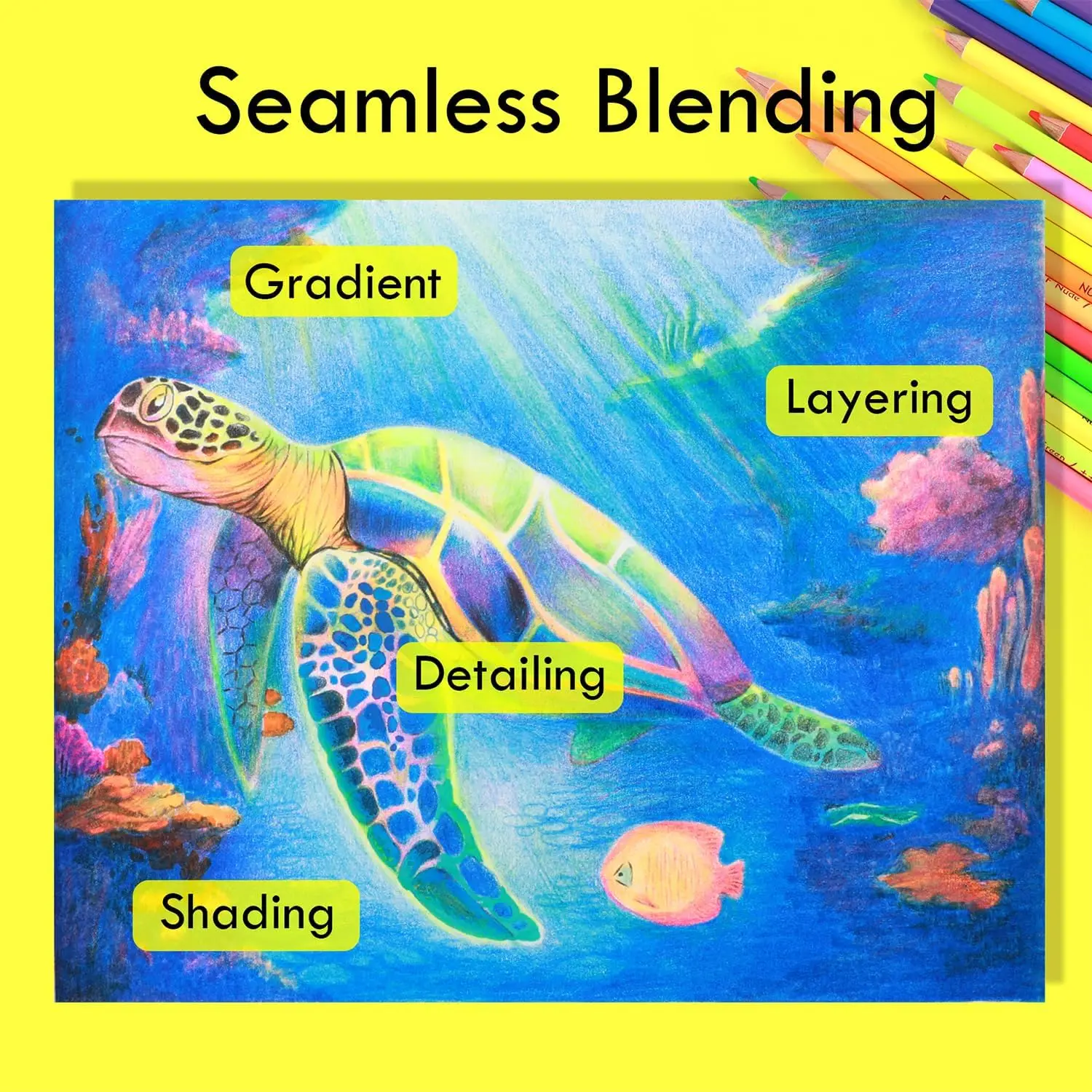 KALOUR 50 lápices de colores neón, lápices de dibujo profesionales de colores fluorescentes, suministros de arte para artistas adultos, núcleo suave - imagen 4