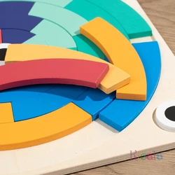 Bloques arcoíris 3D de madera - Puzzle creativo para niños